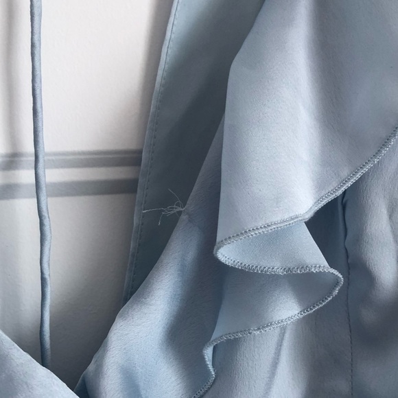 DYNAMITE Ruffled Hem Blue Dress - Picture 3 of 8